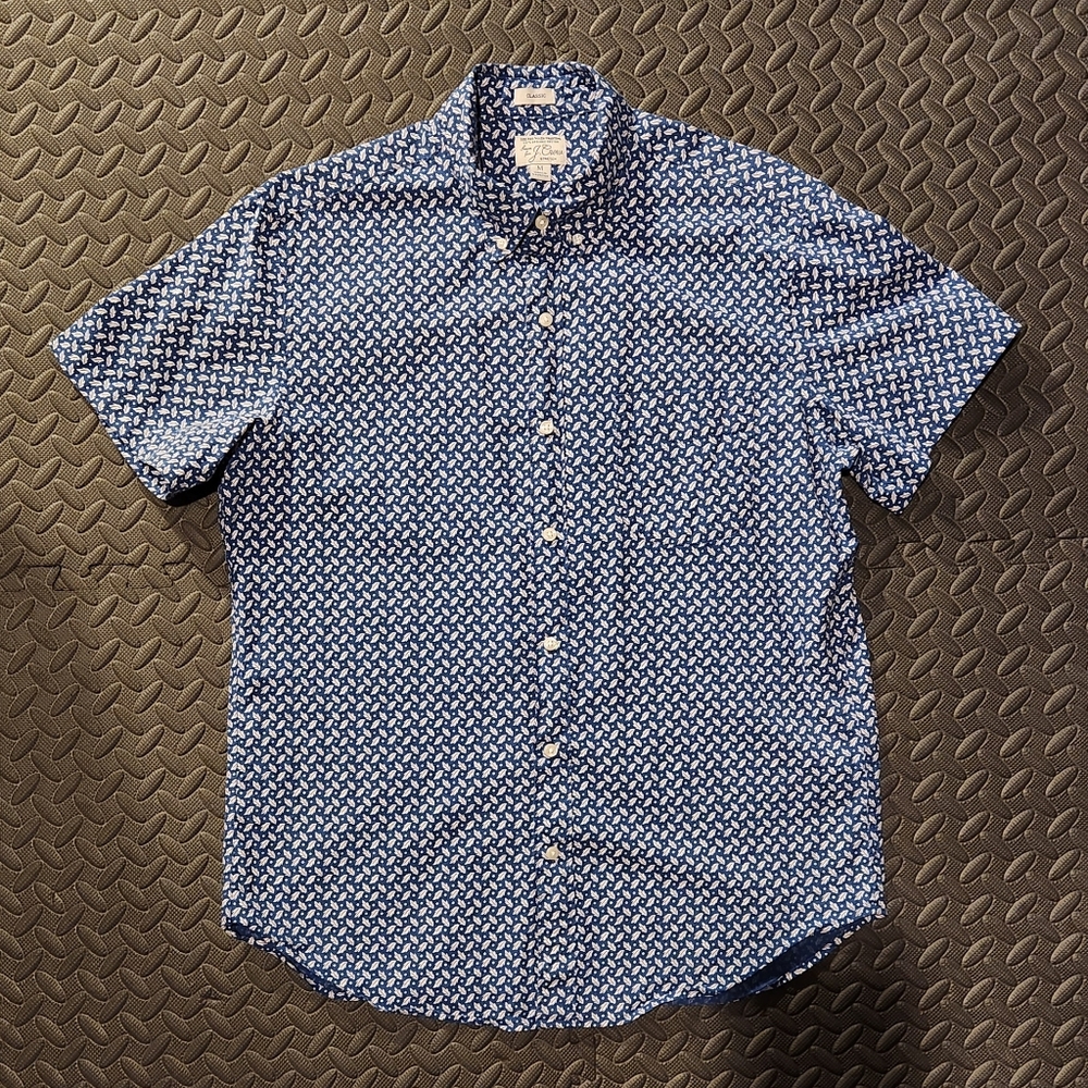 J. Crew Men's Secret Wash Organic Cotton Stretch Shirting Size Medium